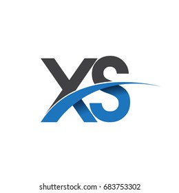 initial letter XS logotype company name colored blue and grey swoosh design. vector logo for business and company identity.
