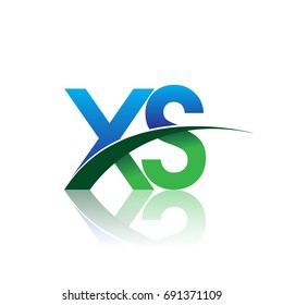 initial letter XS logotype company name colored blue and green swoosh design. vector logo for business and company identity.
