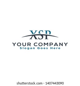 Initial letter XSP, overlapping movement swoosh horizon logo company design inspiration in blue and gray color vector