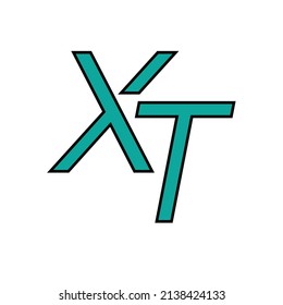 Initial letter XT logo design