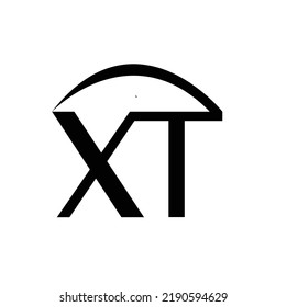Initial letter XT logo design