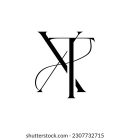 Diseño del logotipo XT de la letra inicial