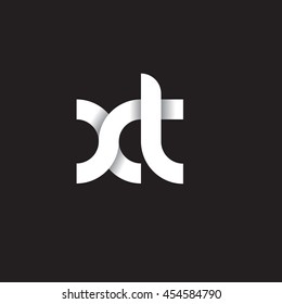 initial letter xt modern linked circle round lowercase logo white black