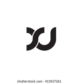 initial letter xu linked round lowercase monogram logo black