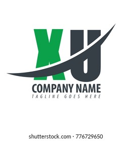 Initial Letter XU Overlapping Logo