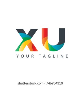 Initial Letter XU Rounded Design Logo