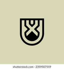 Initial letter XU or UX monogram logo