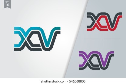 Initial Letter XV Linked Design Logo