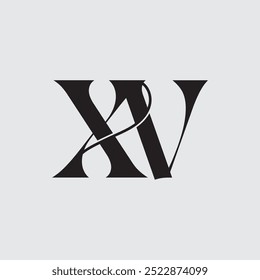 Initial letter XV logo design 