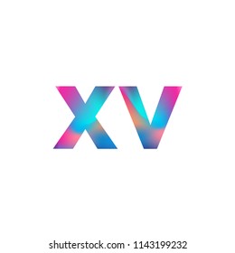 Initial Letter XV Logo Lowercase colorful design, Modern and Simple Logo Design.
