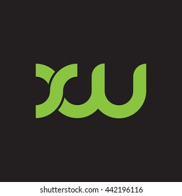 initial letter xw linked round lowercase logo green