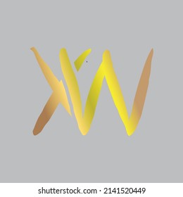 letra inicial diseño del logotipo XW