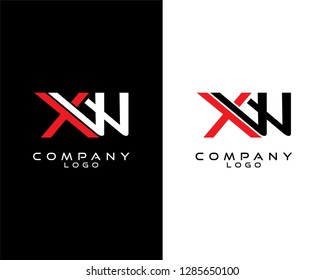 initial letter xw, wx Monogram logotype vector for company or business identity
