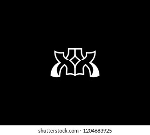 Initial Letter XX Linear Monogram Logotype