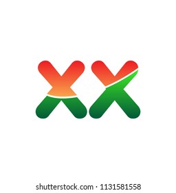 Initial Letter XX Logo Lowercase, colorful logotype Modern and Simple Logo Design.