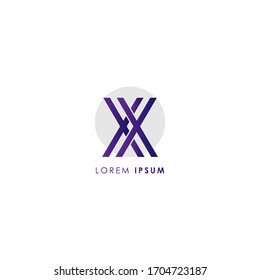 Initial letter xx uppercase modern logo design template elements with grey circle isolated on white background. Suitable for business, consulting group company.