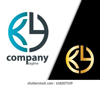 Initial Letter XY With Linked Circle Logo