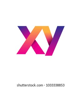 Initial Letter XY Logo Lowercase, magenta and orange, Modern and Simple Logo Design.