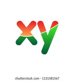 Initial Letter XY Logo Lowercase, colorful logotype Modern and Simple Logo Design.