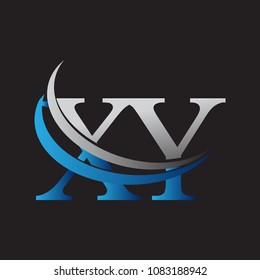 initial letter XY logotype company name colored blue and grey swoosh design. vector logo for business and company identity.