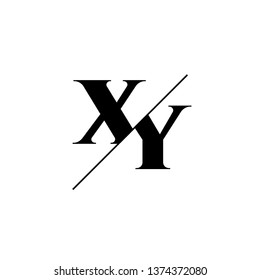Initial Letter XY Monogram Sliced. Logo template isolated on white background
