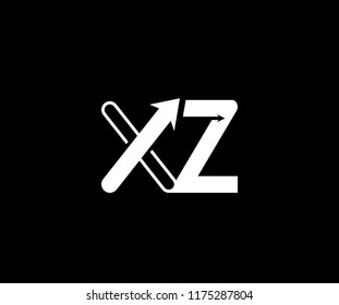 Initial Letter XZ Linked Arrow Modern Monogram Shape Logotype