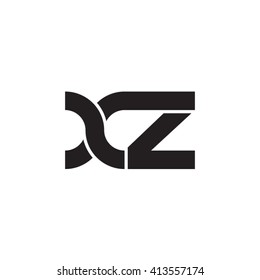 initial letter xz linked round lowercase monogram logo black