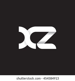 initial letter xz modern linked circle round lowercase logo white black