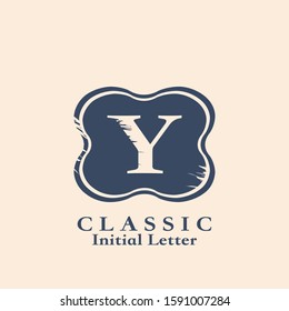 Initial Letter Y abstract classic monograme vector design concept logo icon.