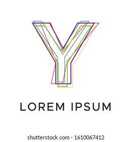 initial letter y abstract line logo