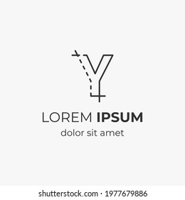 initial letter Y with architecture element. logo for company