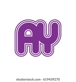 initial letter a and y. ay monogram outline logo