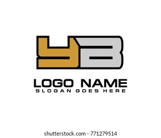 Initial letter Y & B logo template vector
