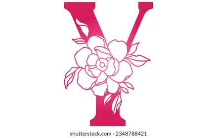 Initial letter Y botanical flower logo design template. Fit for wedding business brand, fashion, jewelry, boutique, florist shop, floral and botanical. Vector illustration