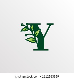 Initial Letter Y Botanical Logo Design