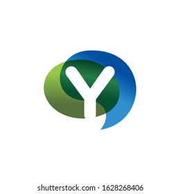 Initial Letter Y Bubble Speech Logo Design Concept