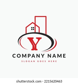 Initial Letter Y Building Logo. House logo, Architecture, Home, Real Estate logo design template Template