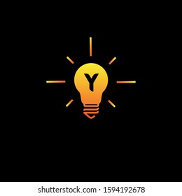 initial letter Y in the bulb lamp logo vector inspiration