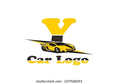 Initial Letter Y Car  Logo