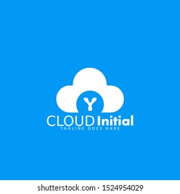 initial letter Y cloud logo vector. illustration designs, templates, business, education, technology, ideas, creative
