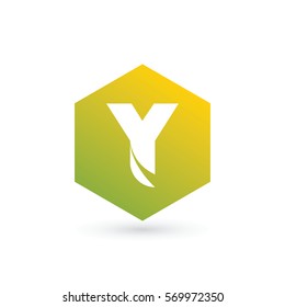 initial letter y creative geometric logo typography design for brand and company identity. gradient green and yellow color