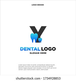 Initial Letter Y Dental Logo Design Template