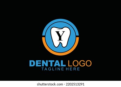 initial Letter Y dental logo