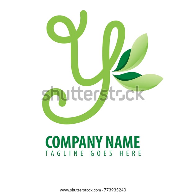 Initial Letter Y Design Logo Green Stock Vector Royalty Free