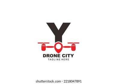 initial Letter Y drone logo