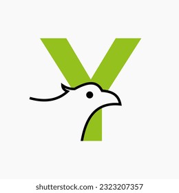 Initial Letter Y Eagle Logo Design. Transportation Symbol Vector Template