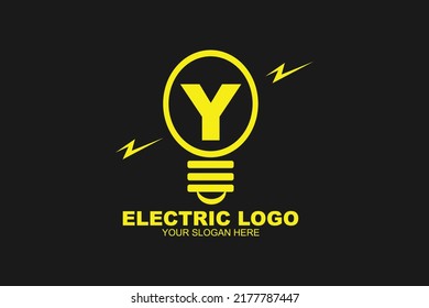 Initial Letter Y Electric Lamp Logo