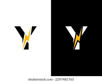 Initial Letter Y Electric Logo. creative letter Y Electric logo vector template