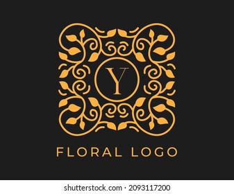 lettre initiale Y Élégant Logo Floral Logo Modèle d'illustrations Vectorielles de Création. 
Image vectorielle Conception Logo pour produits naturels, fleuriste, cosmétique, bio, concepts écologiques, spa.
