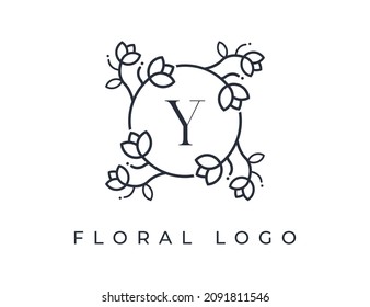 initial letter Y Elegant Flower Logo Vector Design illustrations Template. 
Vector Logo design for natural products, flower shop, cosmetics, Organic, ecology concepts, health, spa.